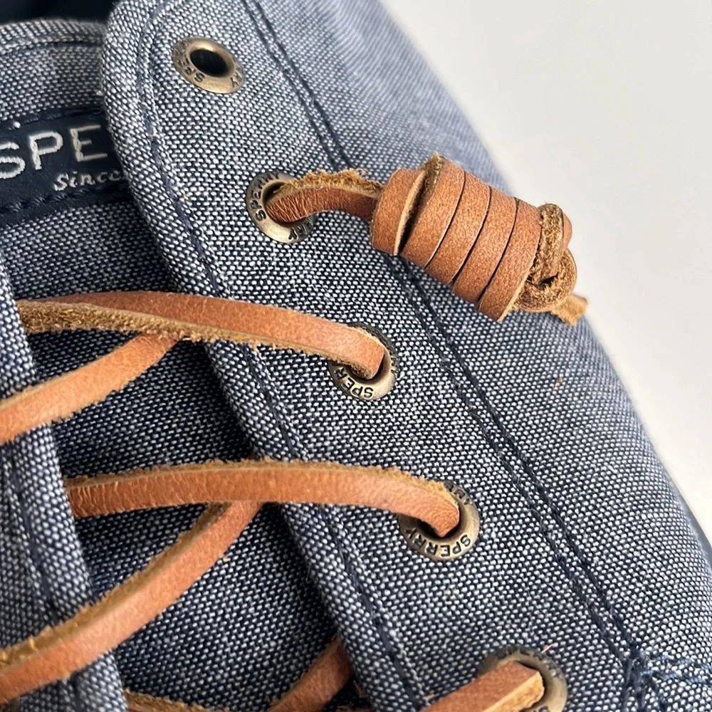 Sperry‎ denim pier view sneakers with leather shoe laces